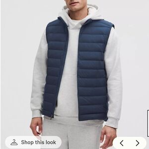 LULULEMON I M current style Navigation Snap Button Down Filled Vest I Navy Blue